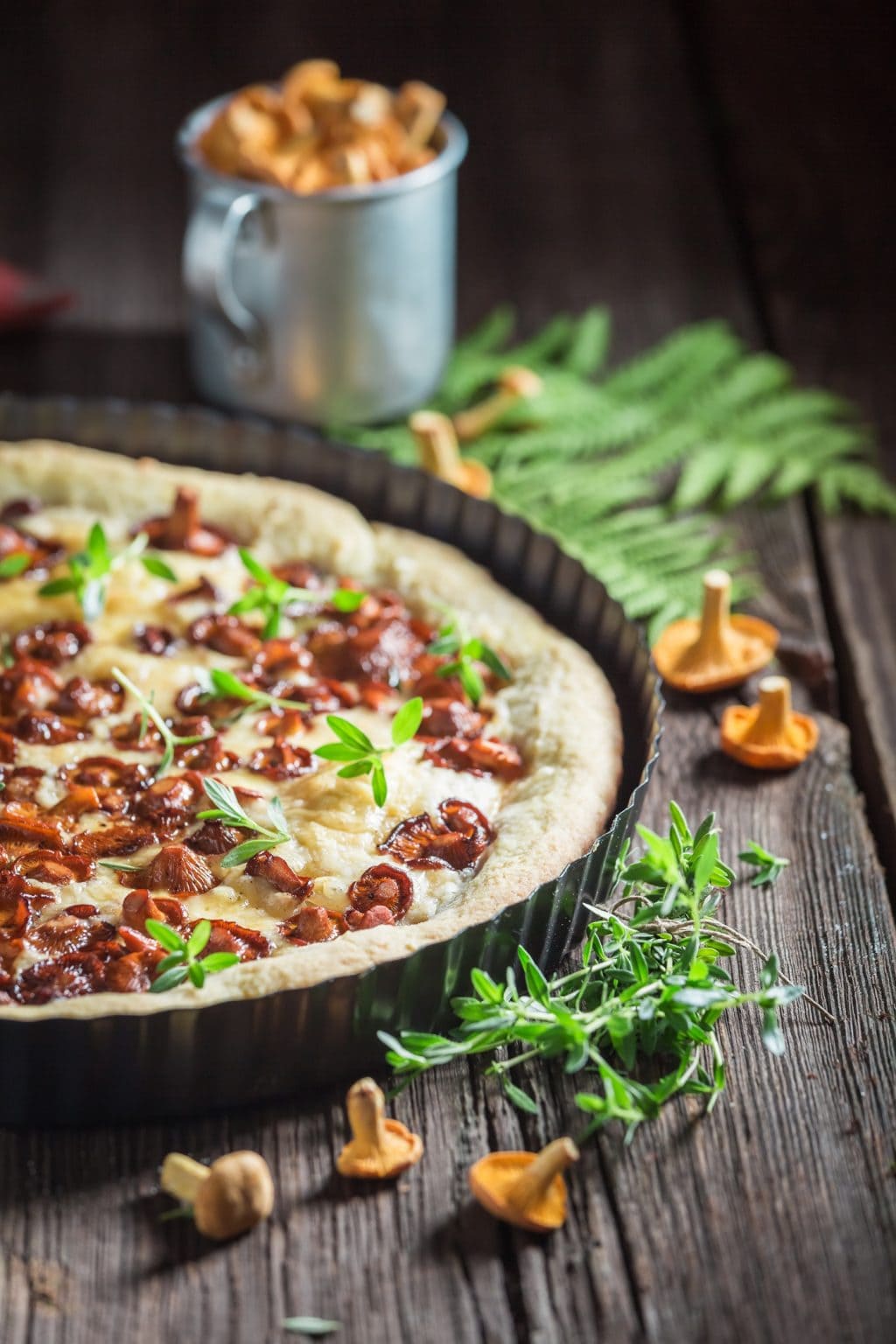 tasty and aromatic tarts made of wild mushrooms and herbs